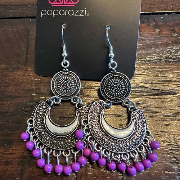 Yes, I Cancun Purple Earrings (67) - Picture 3 of 3
